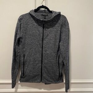 Banana Republic Athletic‎ Hoodie Women's M Gray Heather Full Zip Jacket Pockets